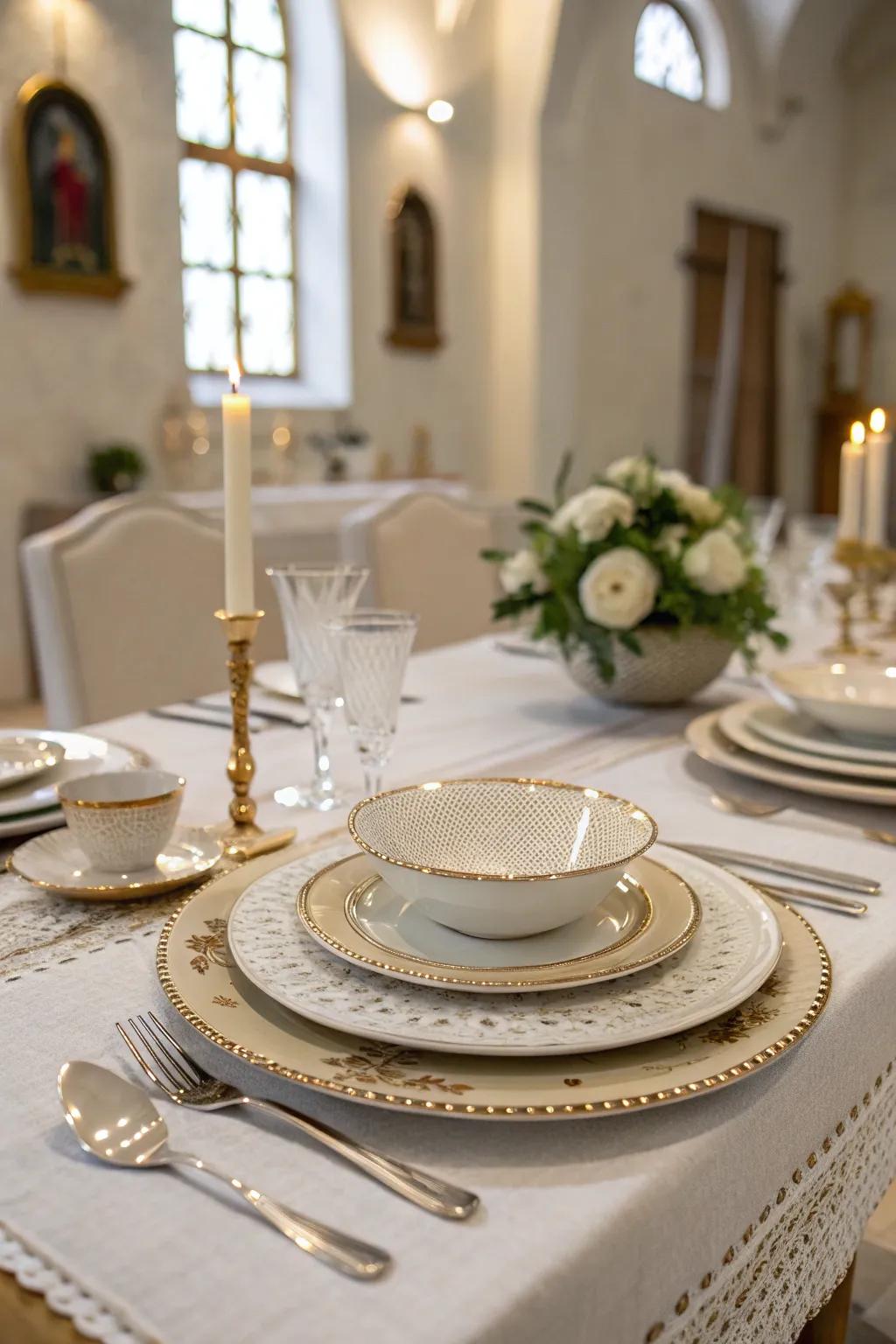 Structured tableware injects refinement into any church function.