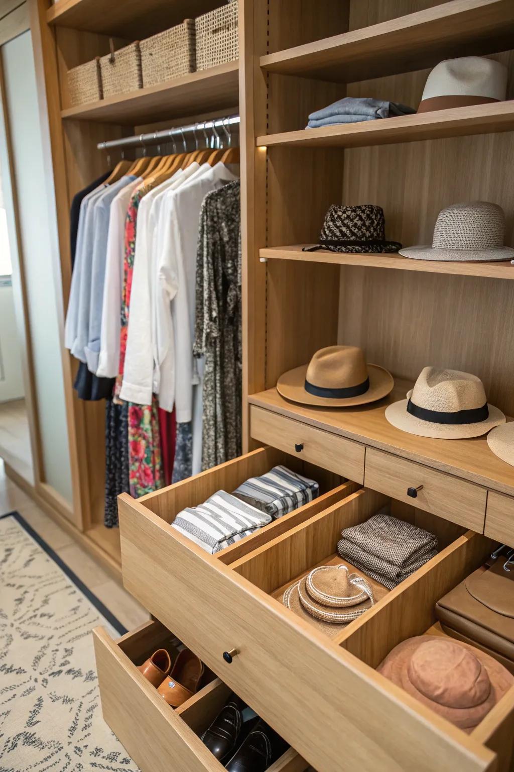 Maintain order with elegant internal dividers.