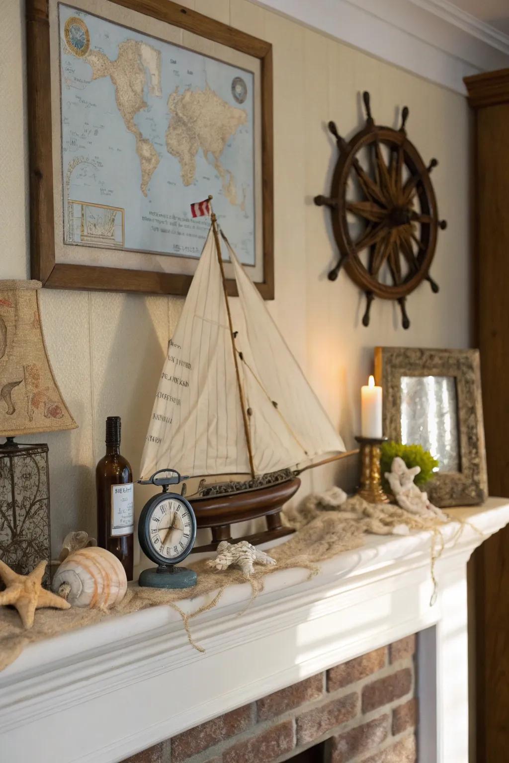 Maritime accents incorporate a hint of seaside charm.