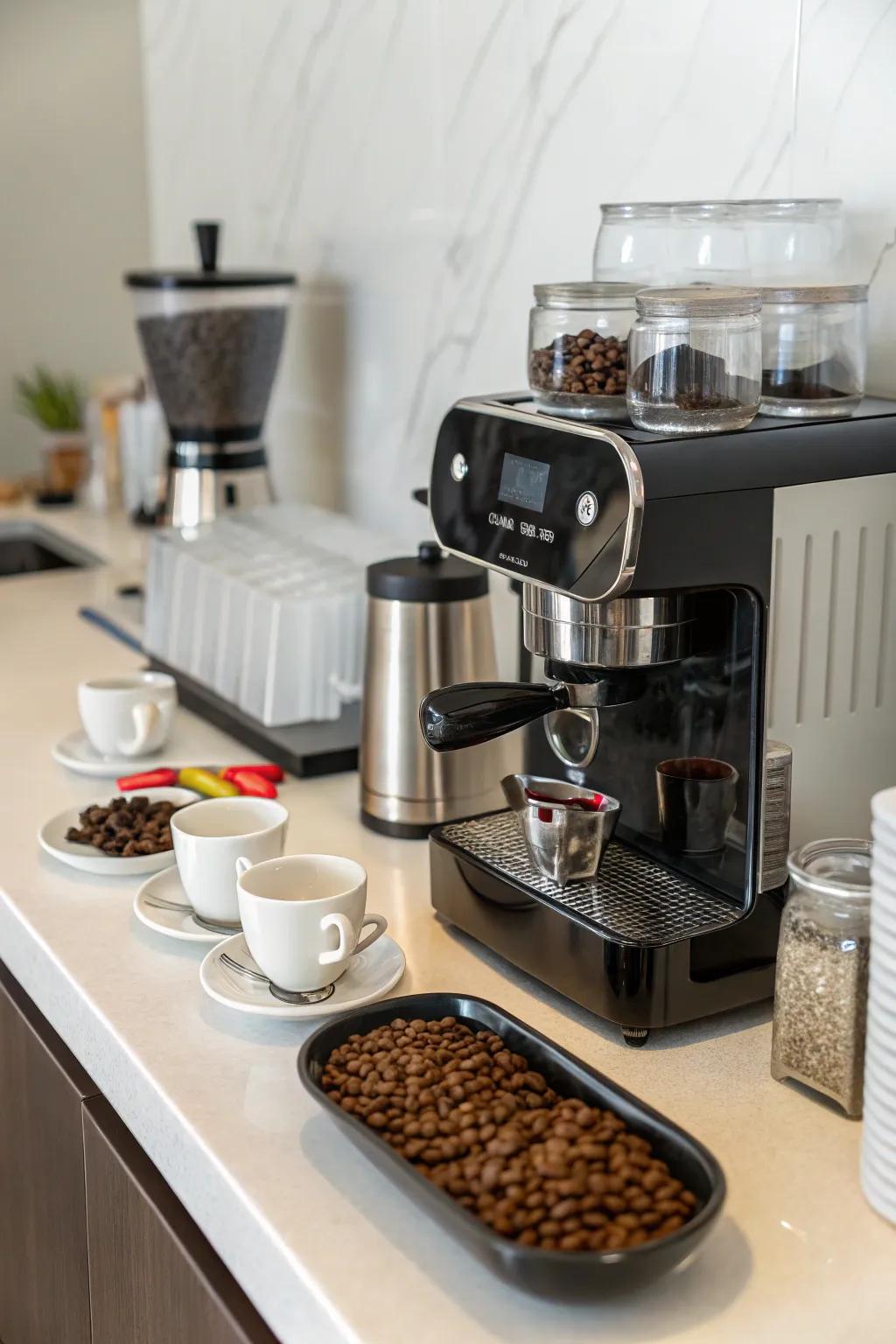 Your coffee machine can serve as a stylish centerpiece.