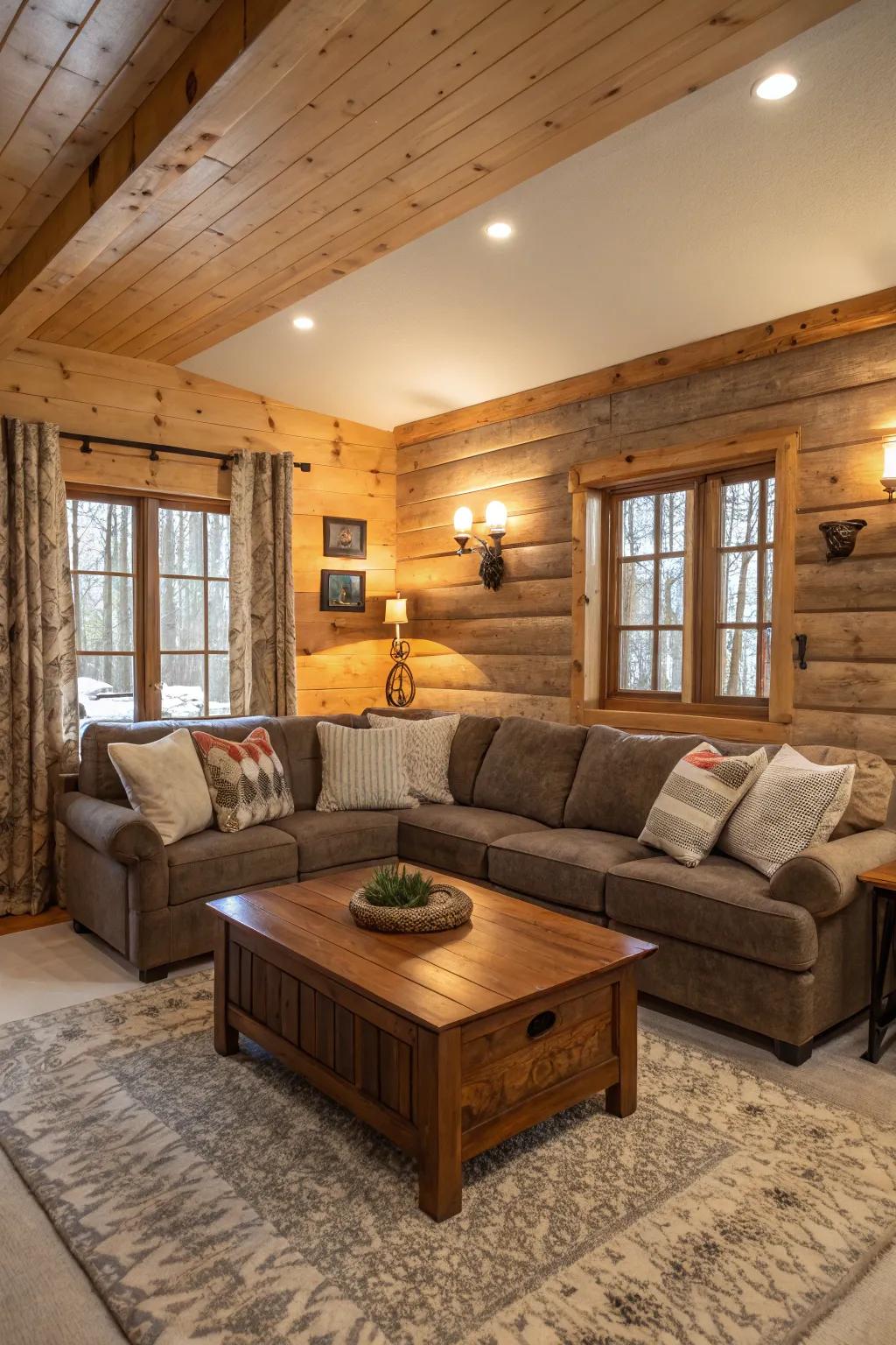 Any living room will feel warmer and more inviting with a rustic wood center table.