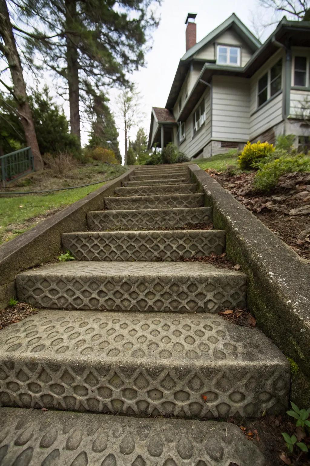 Textured steps delivering both elegance and practicality.