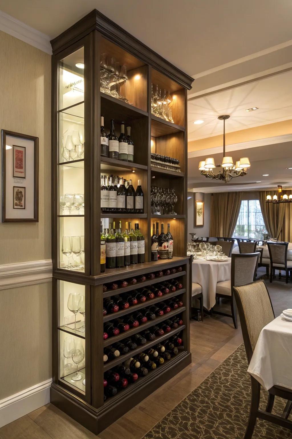A wine spot transforms your corner into an elegant entertainment area.