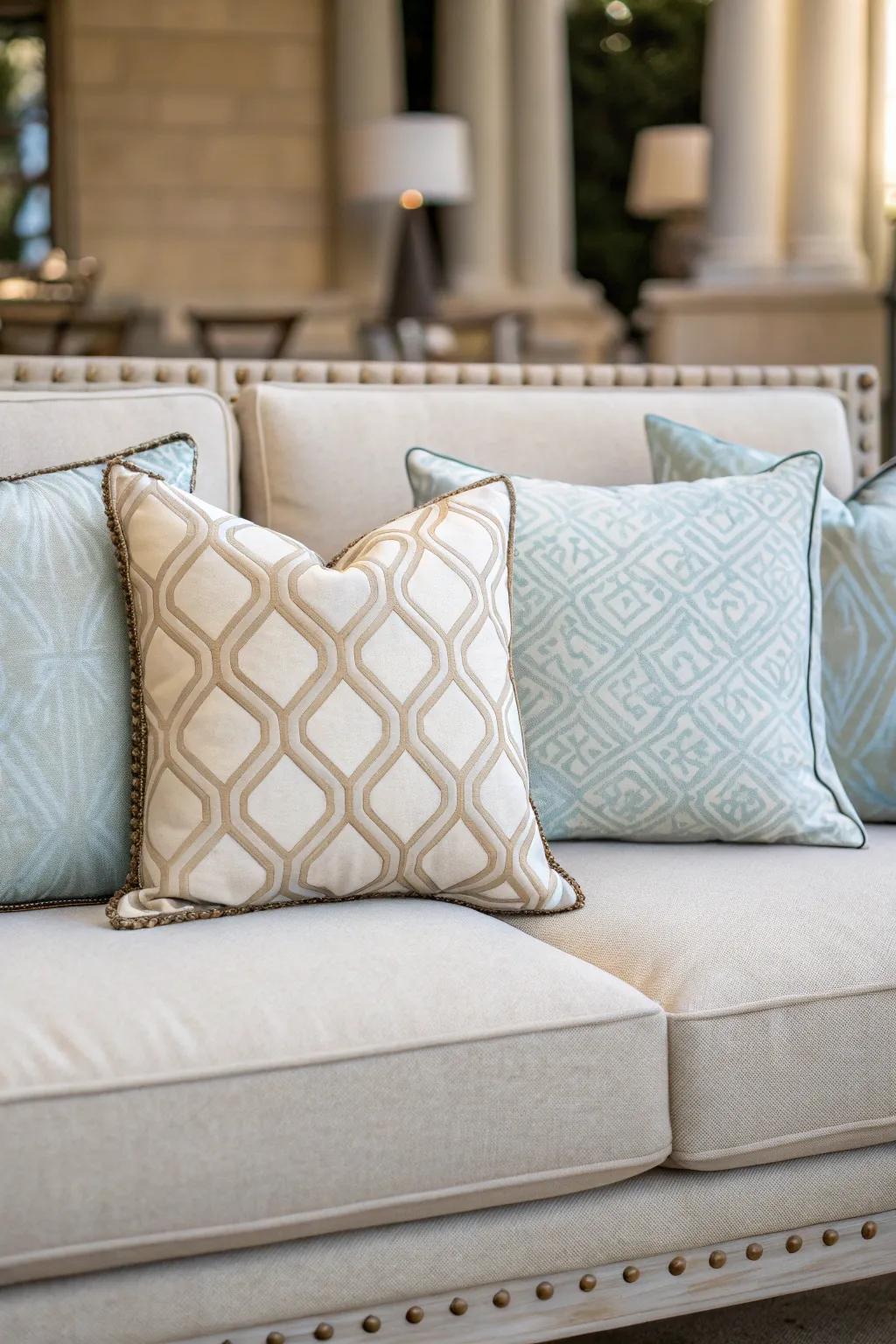 A symmetrical design offers a refined and balanced visual.