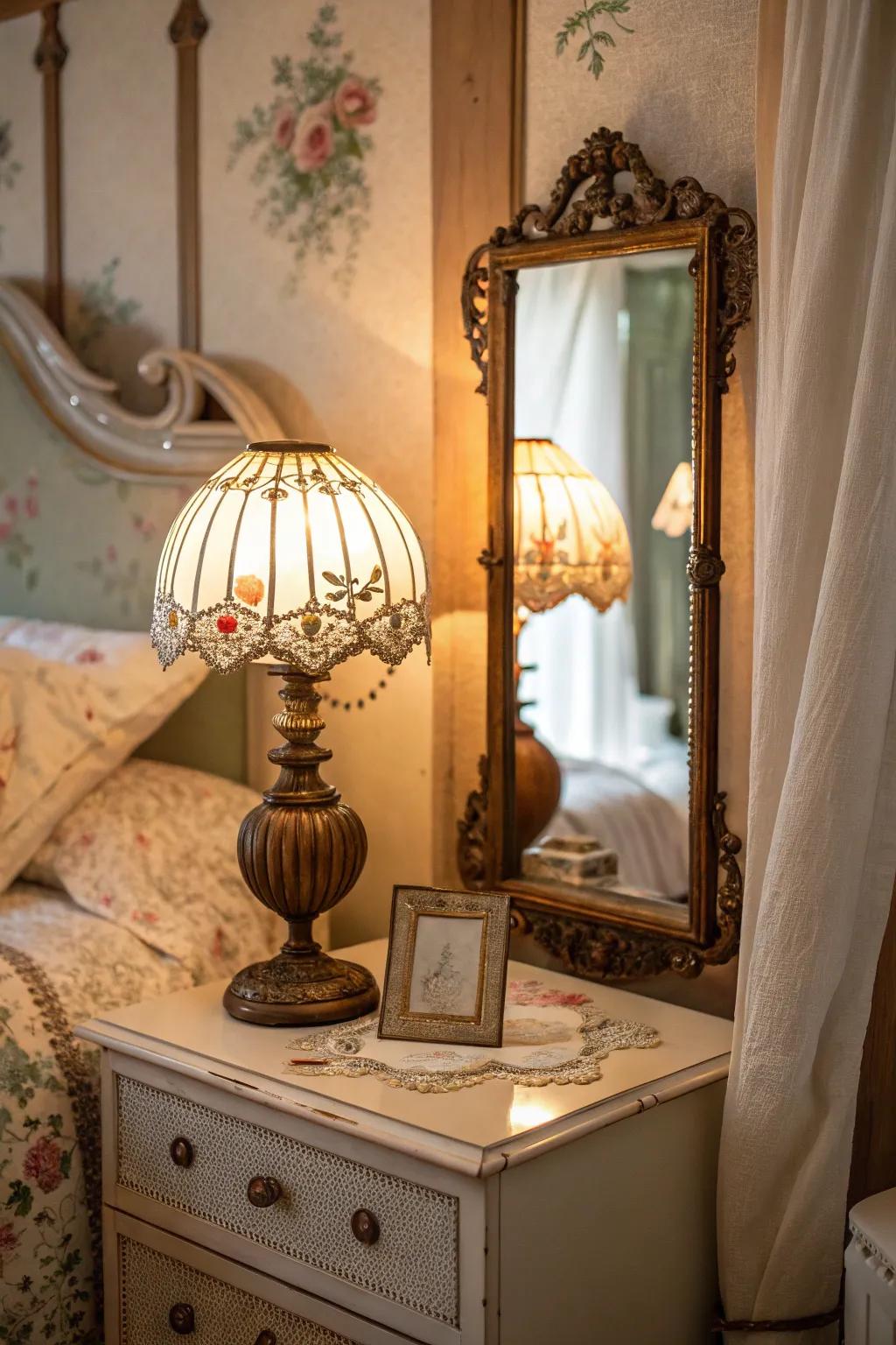 Antique pieces contribute a distinct beauty to any bedroom.