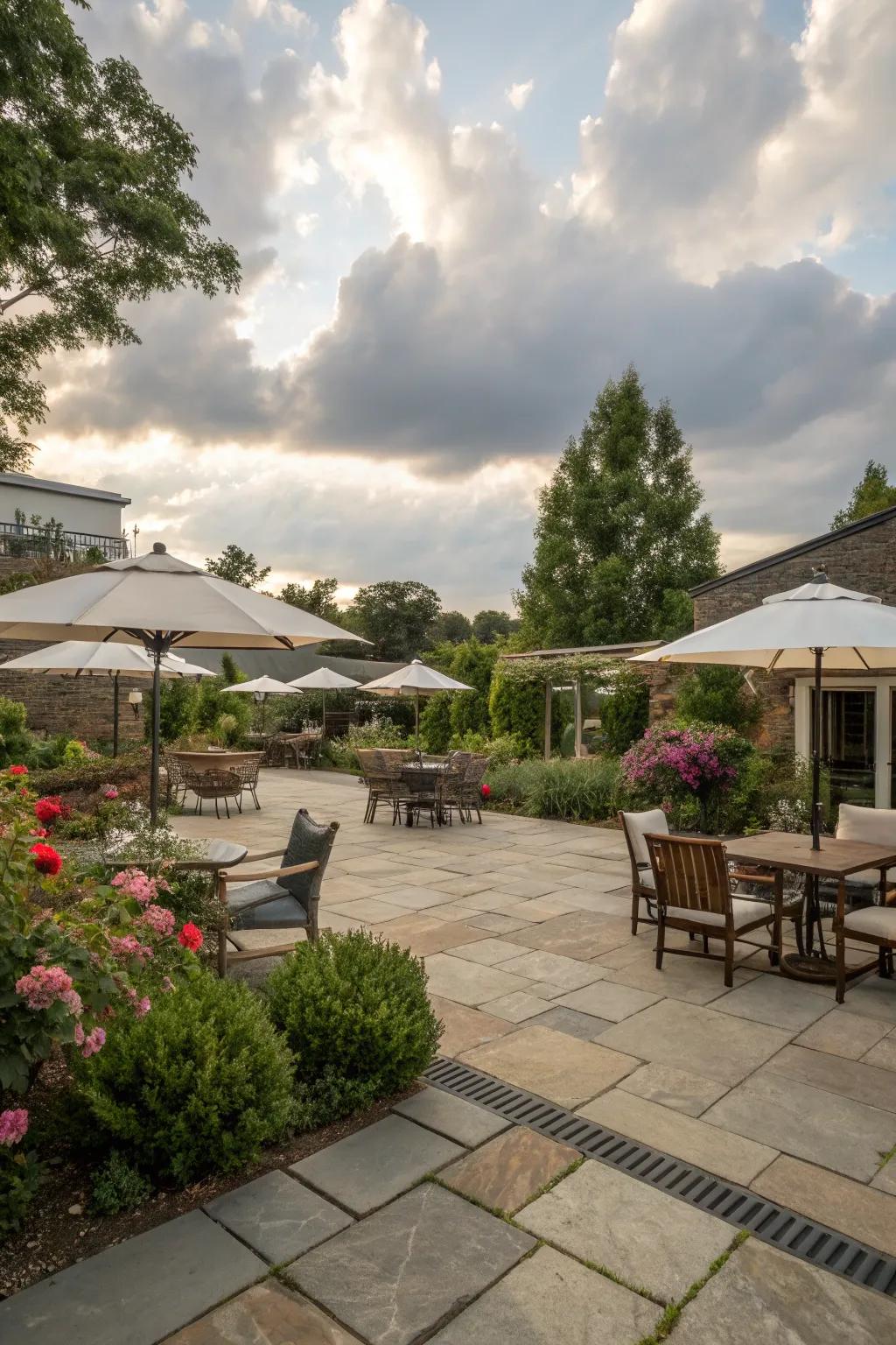 Establish a multi-functional courtyard area with adaptable furniture.