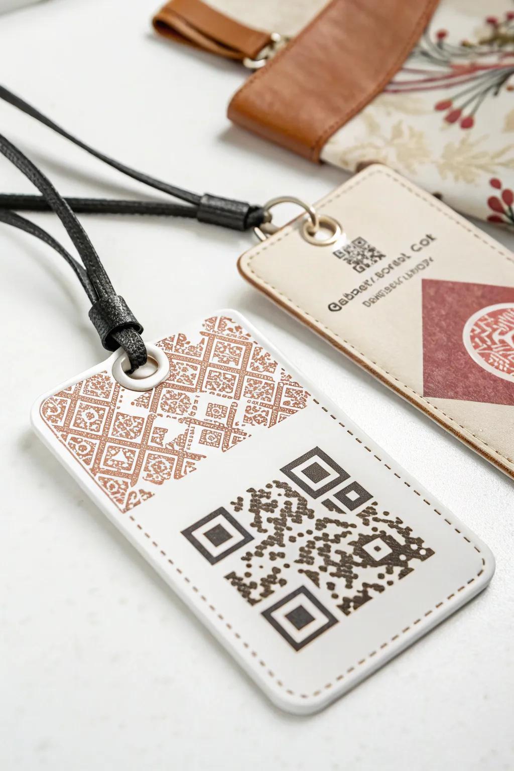 A dynamic tag with a digital code, inviting customer engagement.