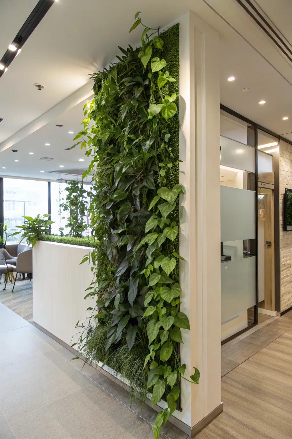 Skyward gardens elegantly introduce greenery onto your walls.