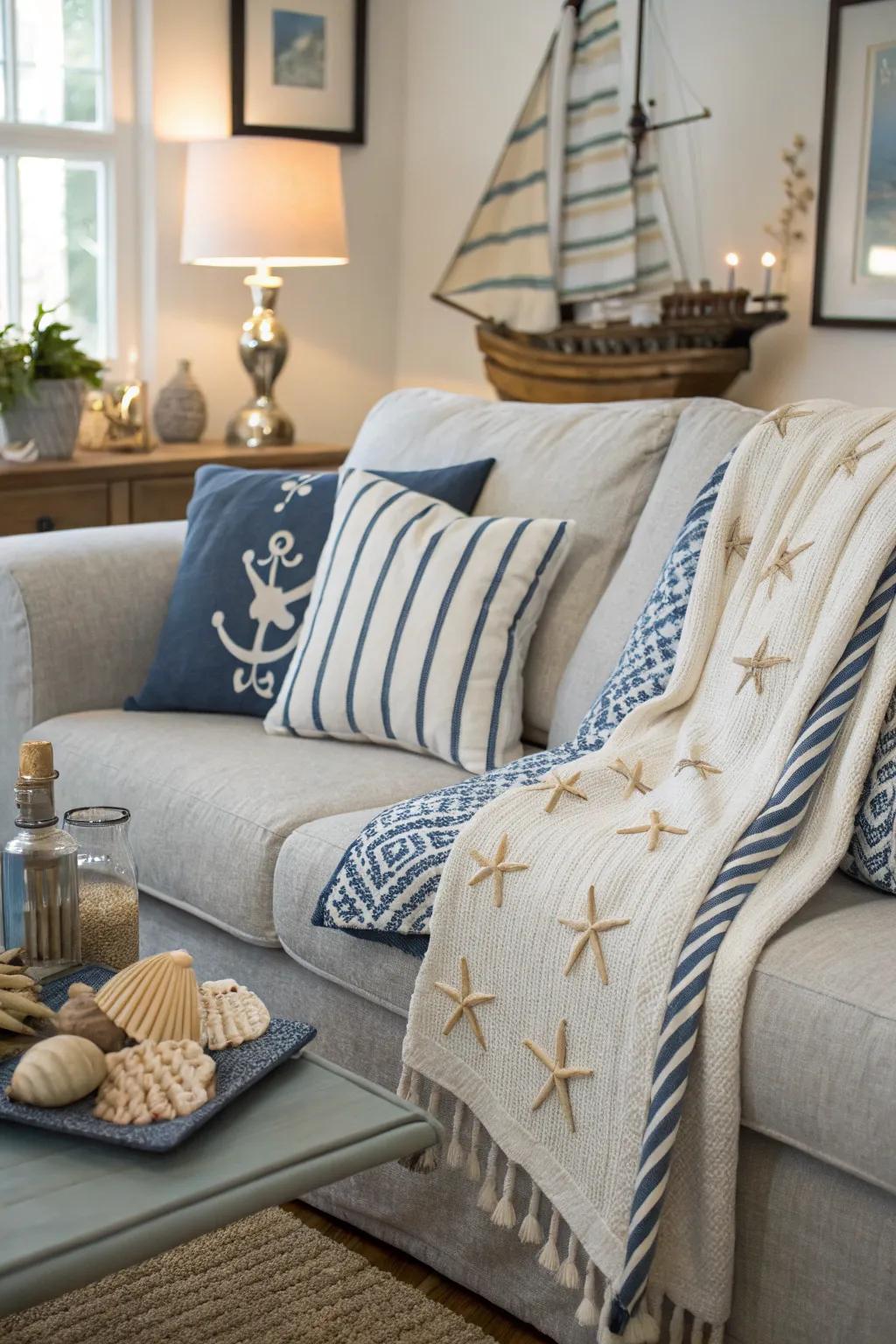 Fabrics bringing a delicate, nautical essence.