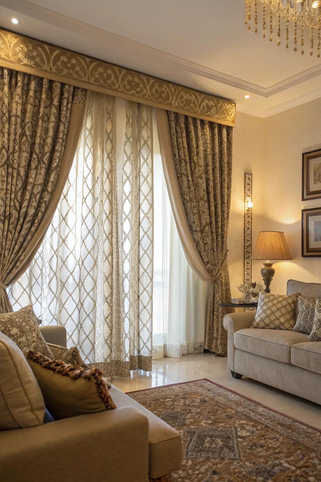 Textured textiles impart an understated degree of refinement.