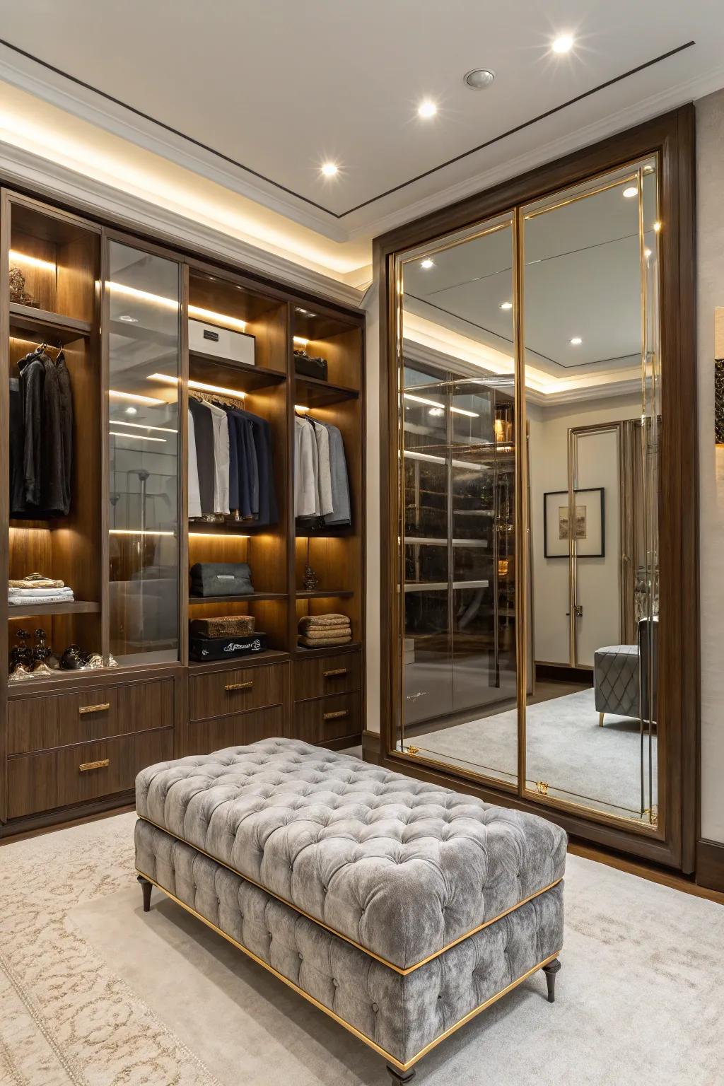 A lounge space transforms your closet into a personal sanctuary.