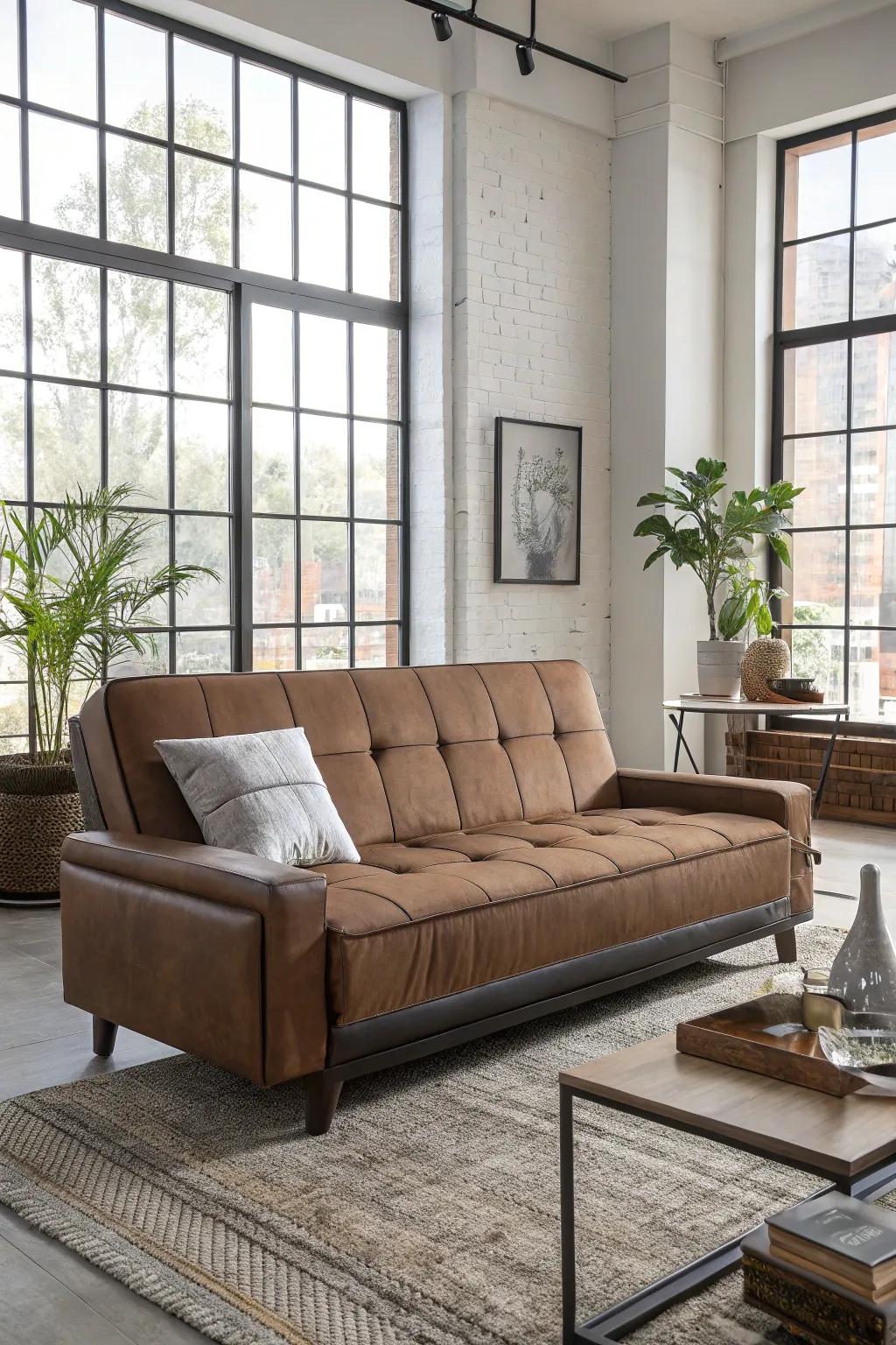 Transformable sleeper sofa providing style and practicality in a single design