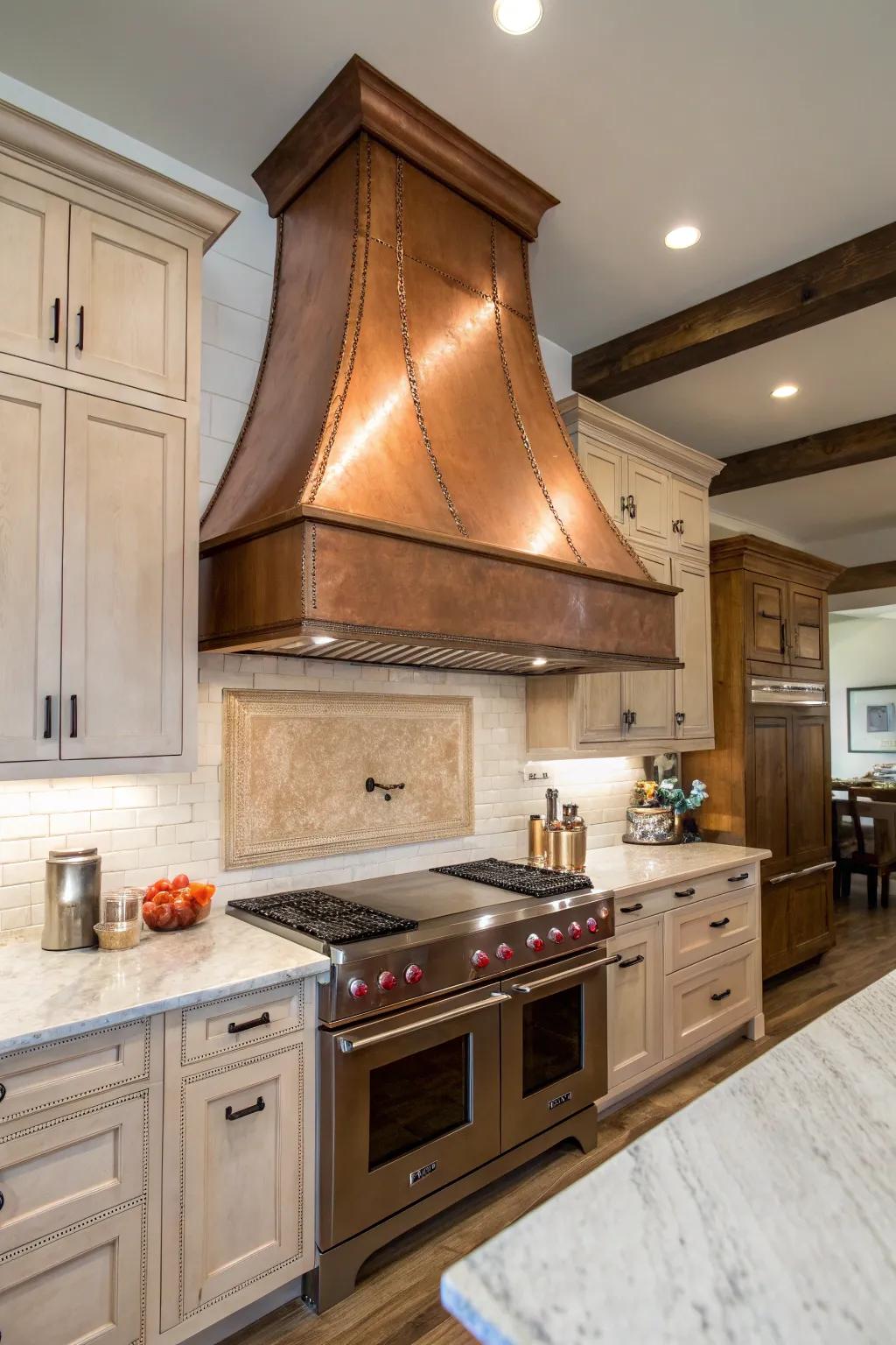 Copper range hoods bring a sense of refinement and warmth.