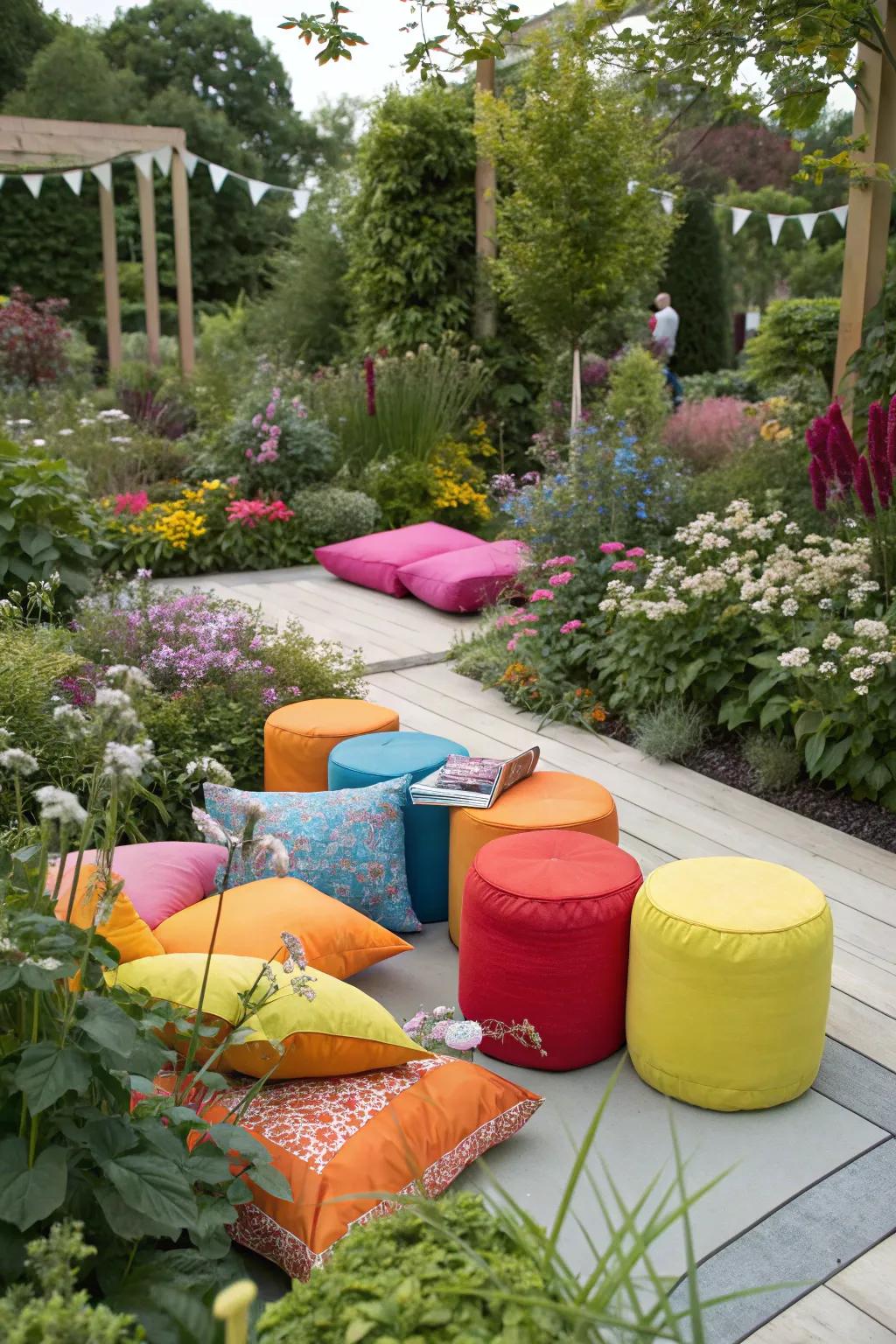 Colorful features can energize your garden setting.