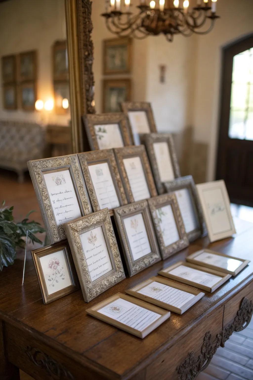A distinctive guest placement showcase with vintage charm.