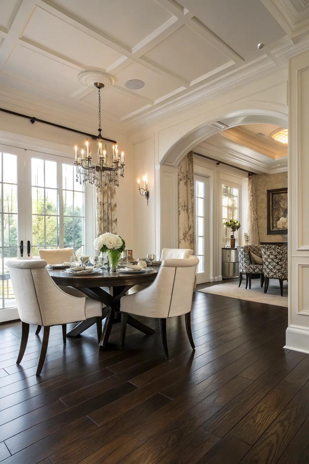 Creamy white walls offer a gentle, inviting ambiance.
