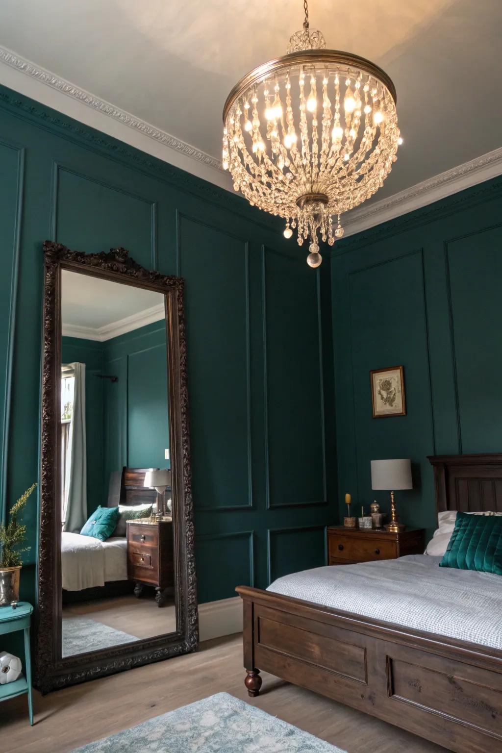 Metallic features enhance the elegance of teal.
