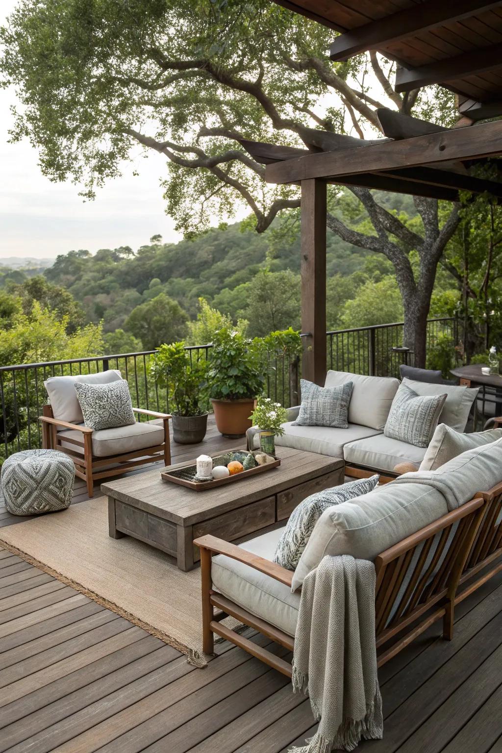 Comfortable seating transforms your deck into the perfect spot for unwinding.