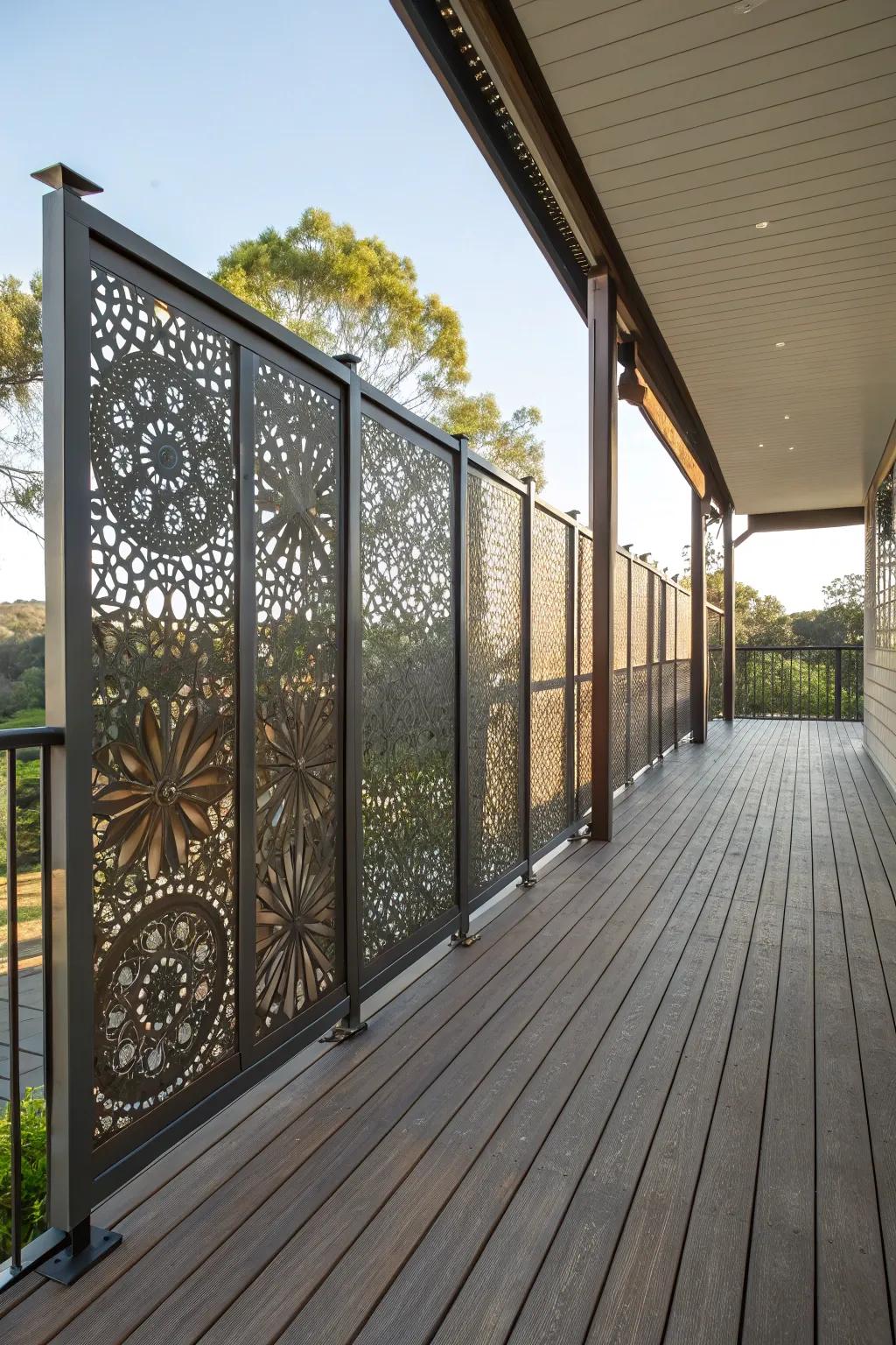 Elevate your deck with ornamental metal panels.