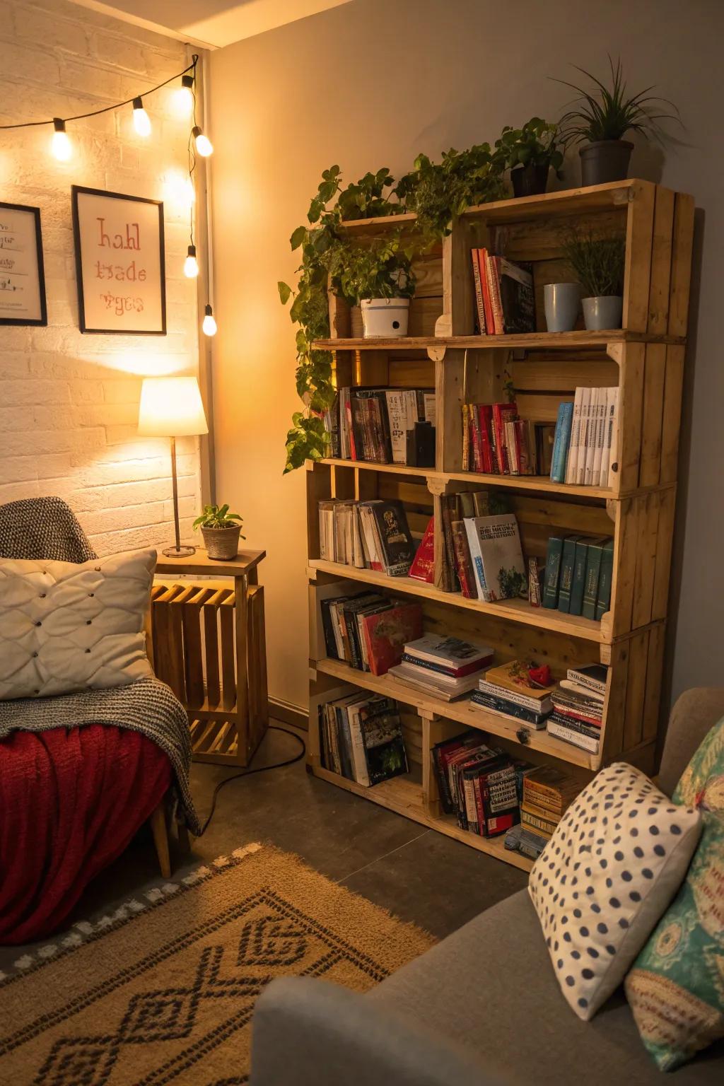 Bring style and order to your books with a skid bookshelf.