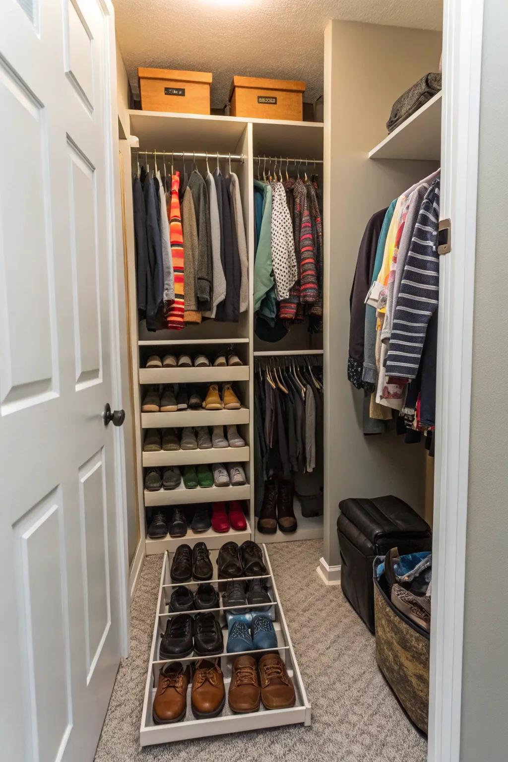 Keep your footwear tidy with its own rack.