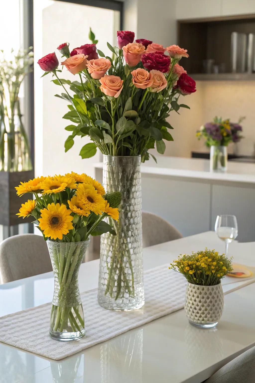 A trio of delight: Groupings of three add dynamic visual interest.