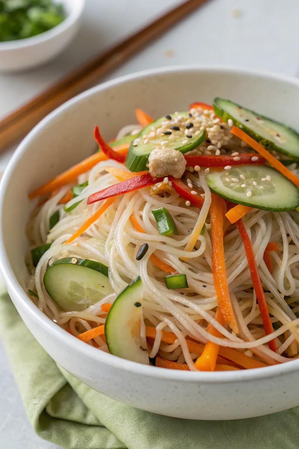 A vibrant Asian noodle salad that brings a touch of the East to your summer meals.