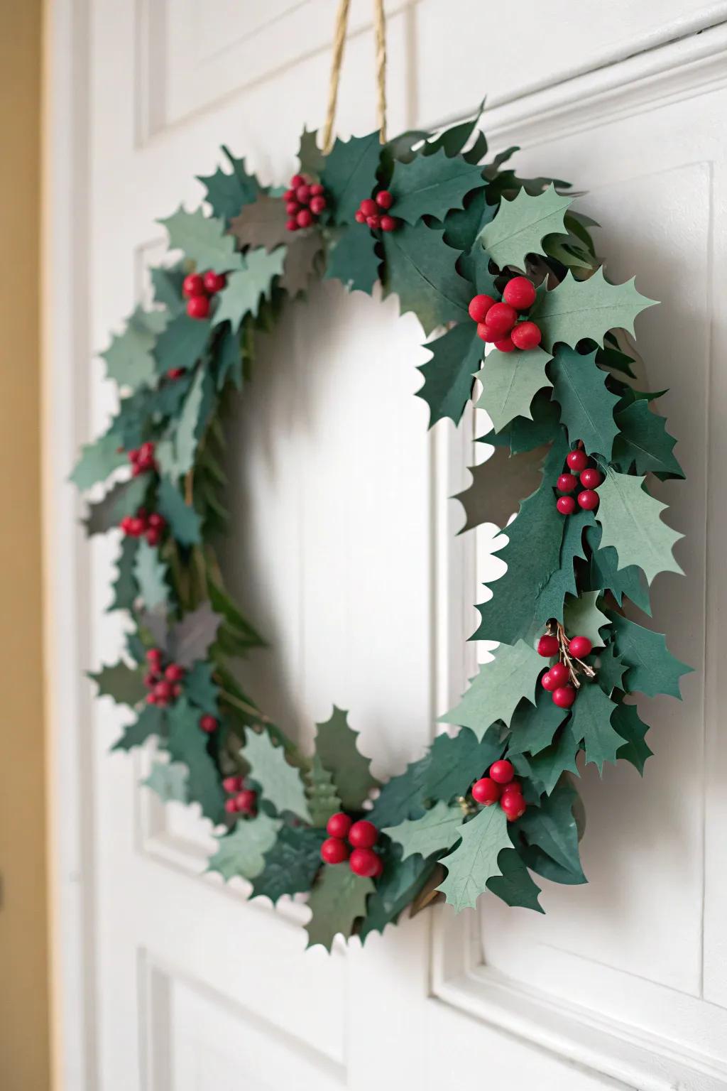 Bestow a dash of whimsy upon your holiday embellishments through this captivating paper wreath, impeccably suited for a minimalist and bohemian-inspired Christmas!