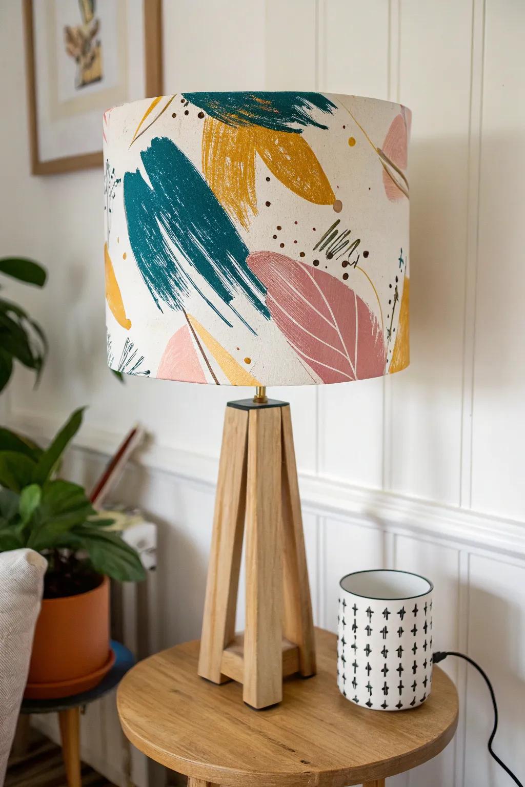 Illuminate your space with a splash of abstract art. 🎨✨ #DIYLampshade #ScandinavianStyle
