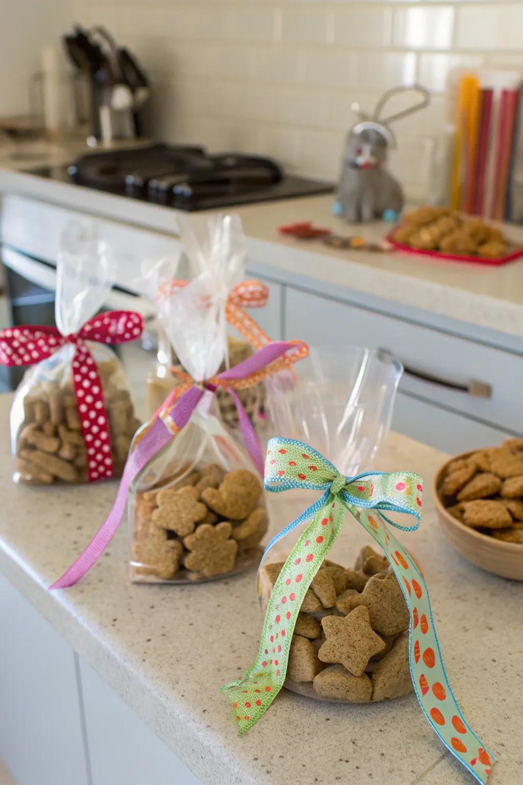 Homemade canine crackers packed with affection.