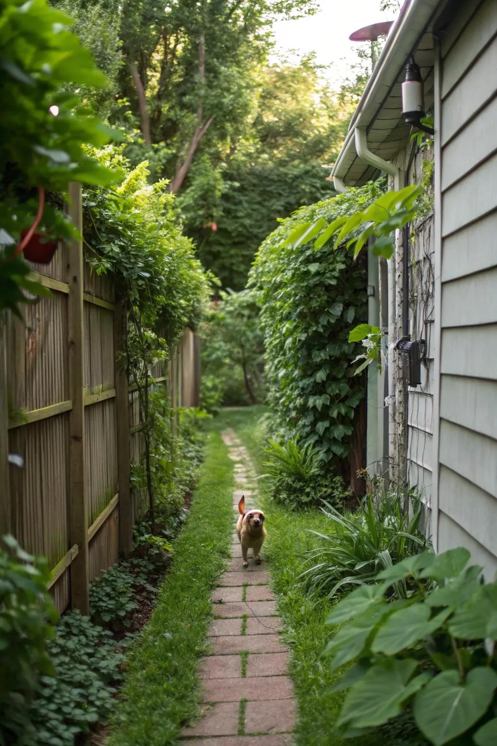 Optimize confined spaces for an intimate dog run.