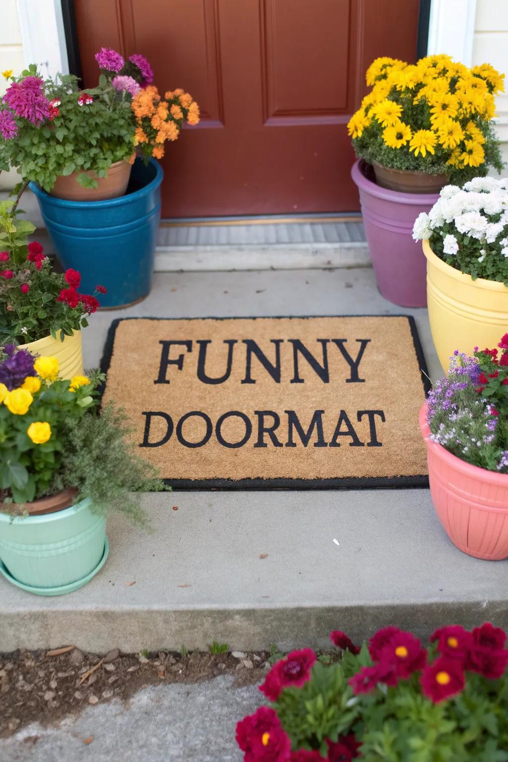 Humorous doormats add personality and joy to the entrance