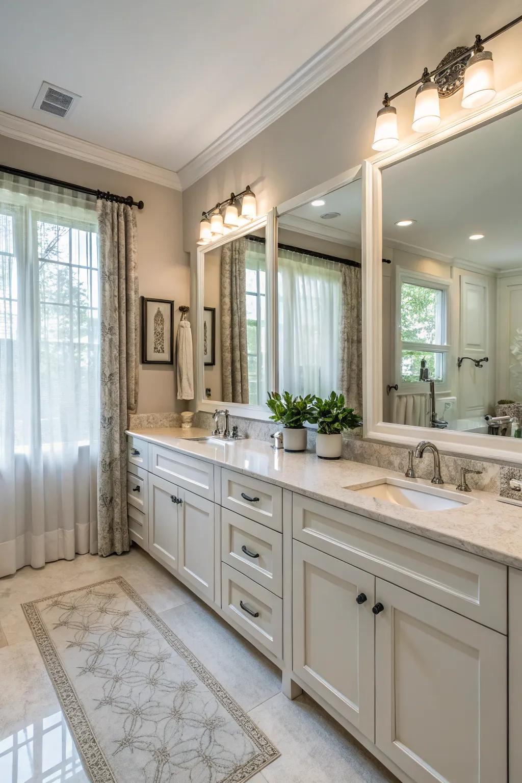 Functional design featuring ample storage and surface space.
