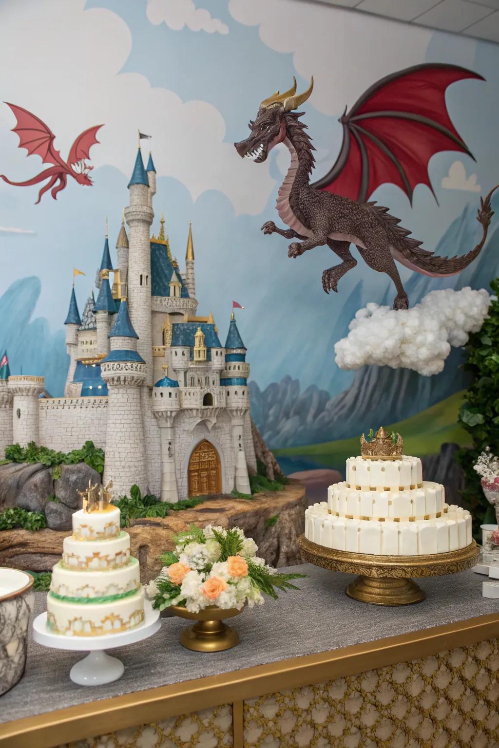 Capture memorable moments with a legendary dragon backdrop.