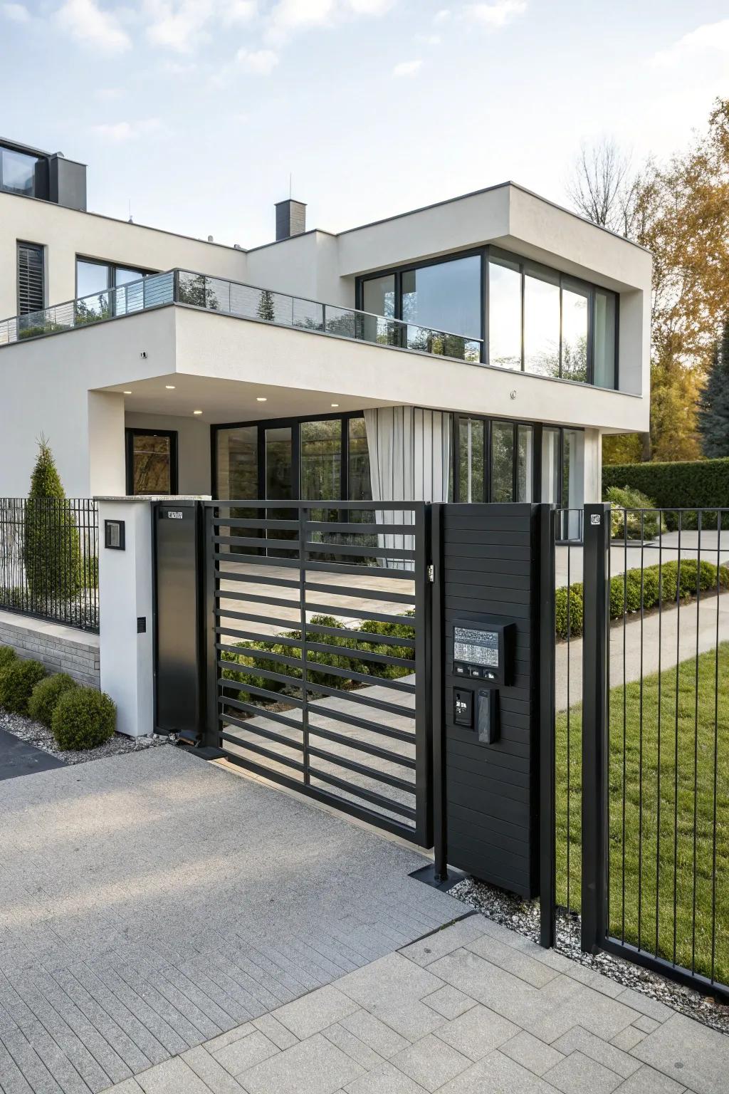 An automated gate merges state-of-the-art technology with style.