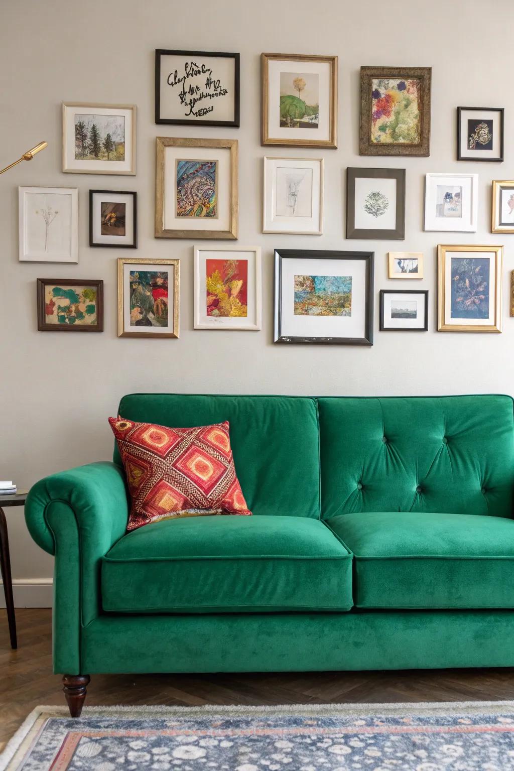 Artwork introduces a personal touch to the lounge.