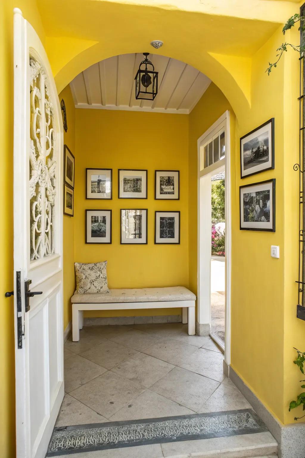 Radiate warmth with a bright yellow entryway.
