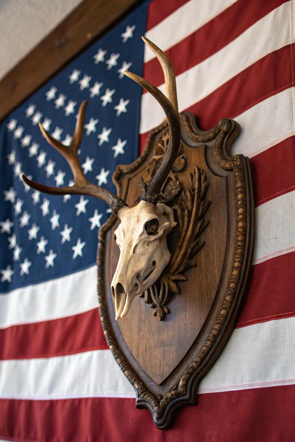 Patriotic patterns insert a strong declaration.