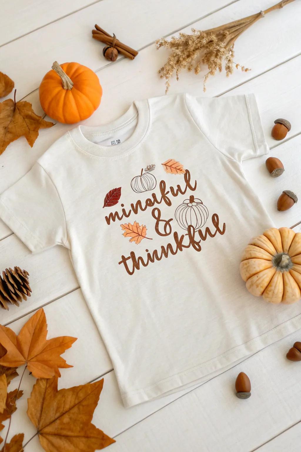 Minimalist quotes make a fashionable statement in fall attire.