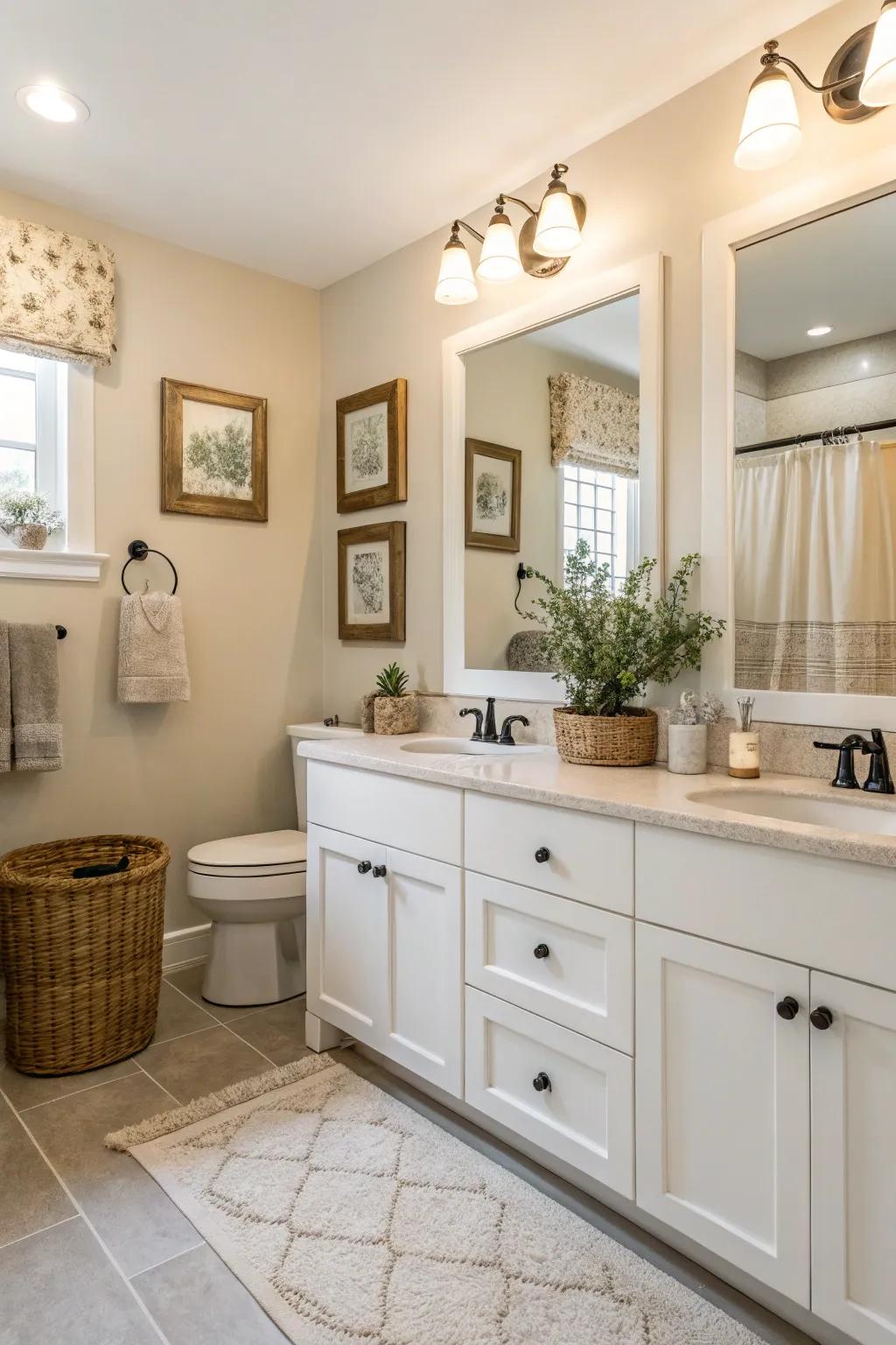 A bright and breezy family bathroom that feels inviting.