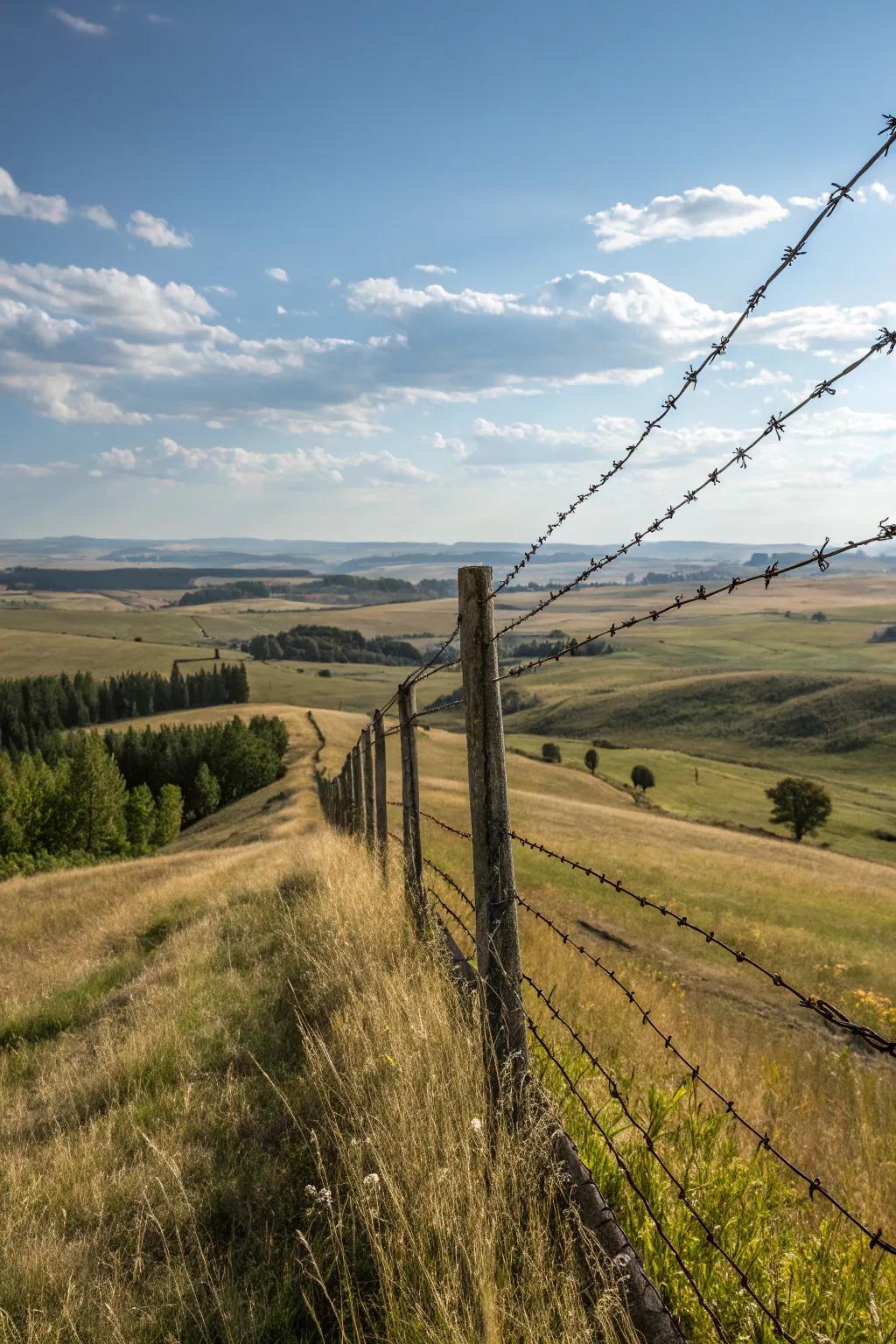 Barbed wire fences represent a durable solution for expansive properties.