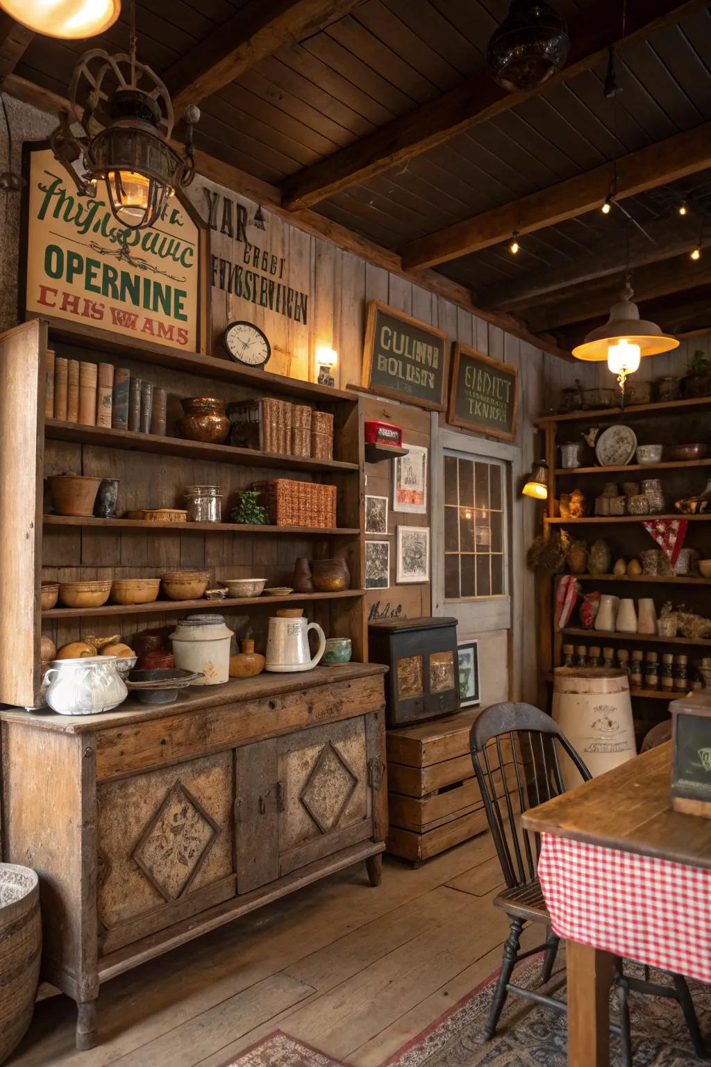 Old-fashioned items that give any space character.
