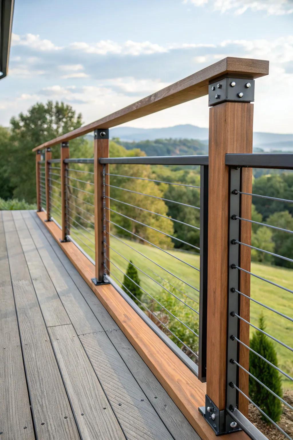 Modern mix: Blending timber and metal for countryside charm.