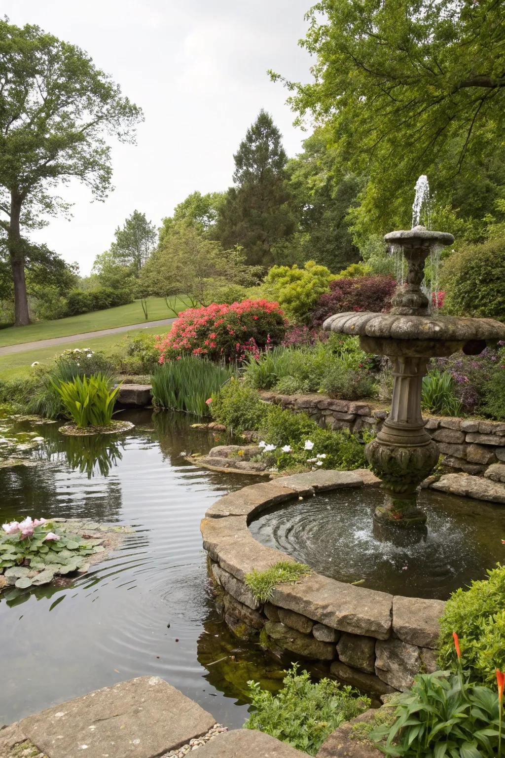 Aquatic features contribute tranquility and attract fauna to your garden.