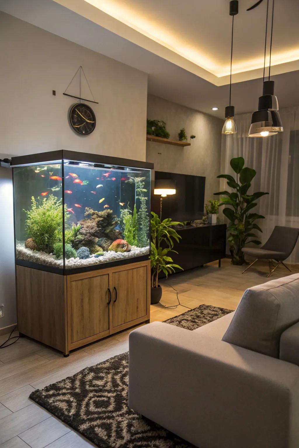 Proper illumination enriches the visual appeal and atmosphere of an aquarium.