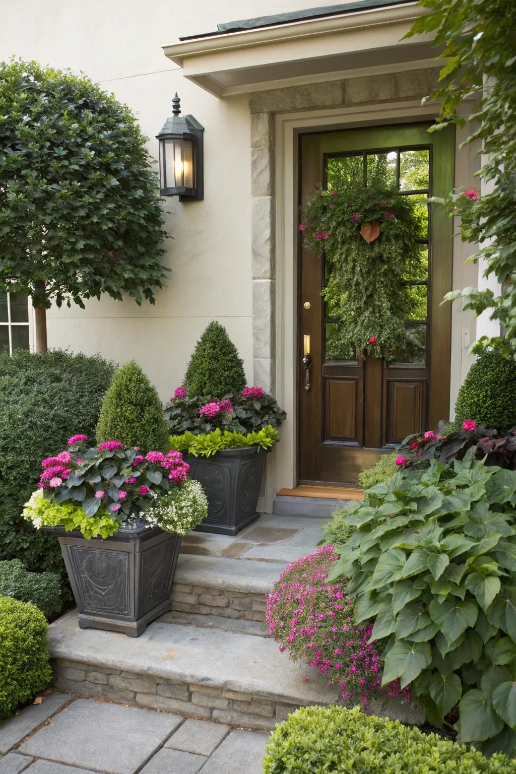 Plants offer a natural and inviting element to your entryway.