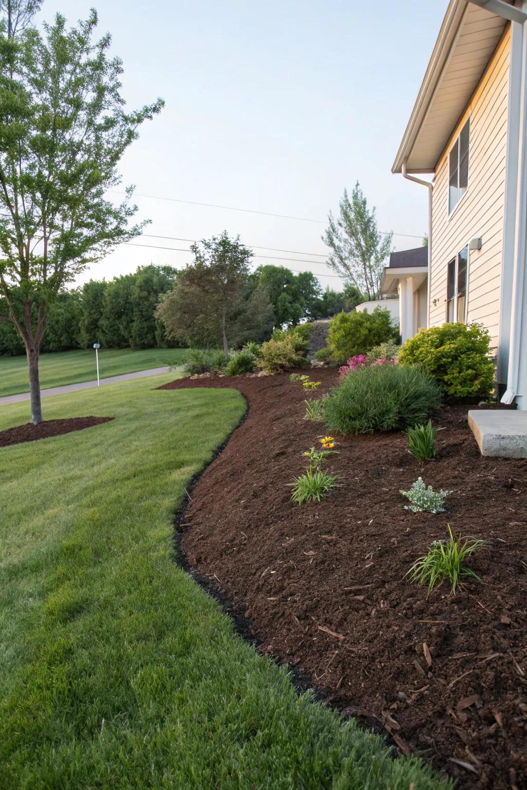 Mulch contributes both practically and aesthetically to your berm.