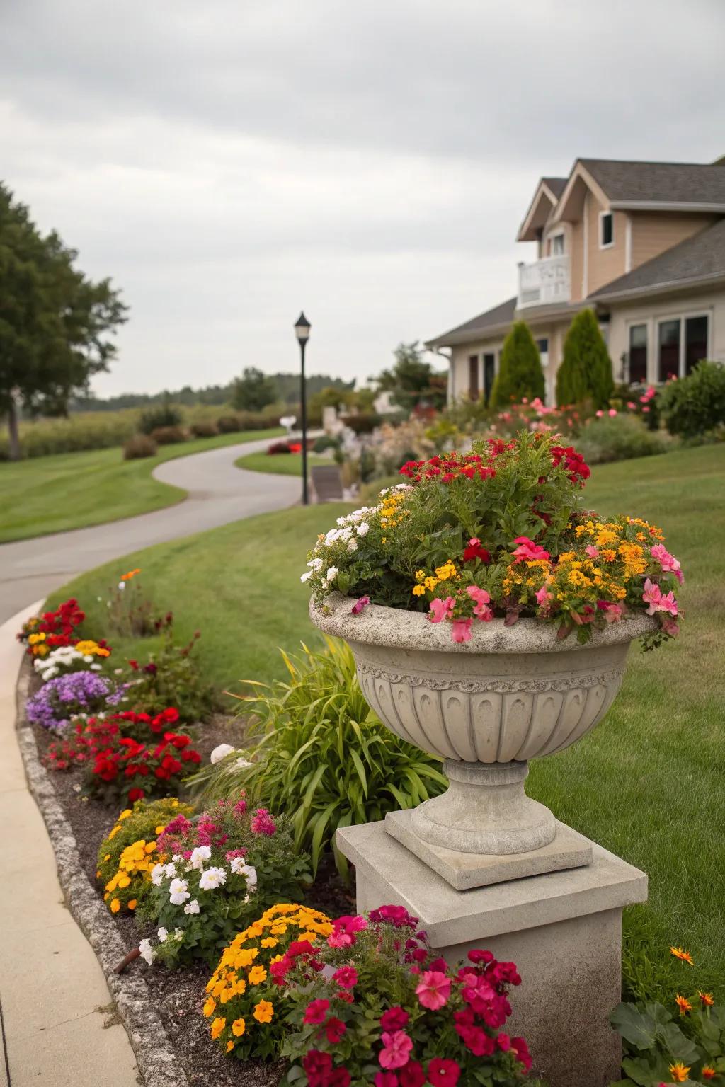 Improve your flower beds with a focal point centerpiece.