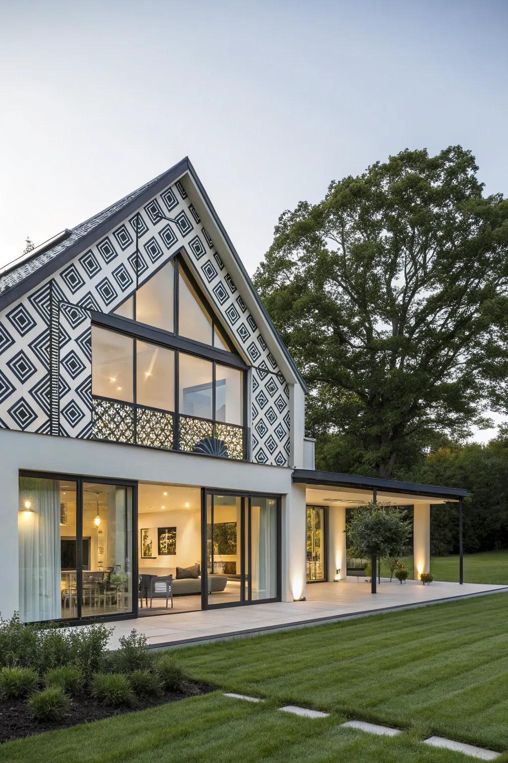 Geometric patterns deliver a streamlined, modern gable aesthetic.