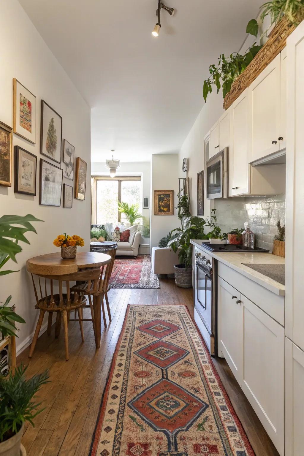 Ornamental touches enhance the personality of interconnected spaces.